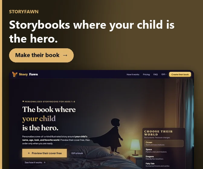 StoryFawn: Illustrated storybooks where your child is the hero.